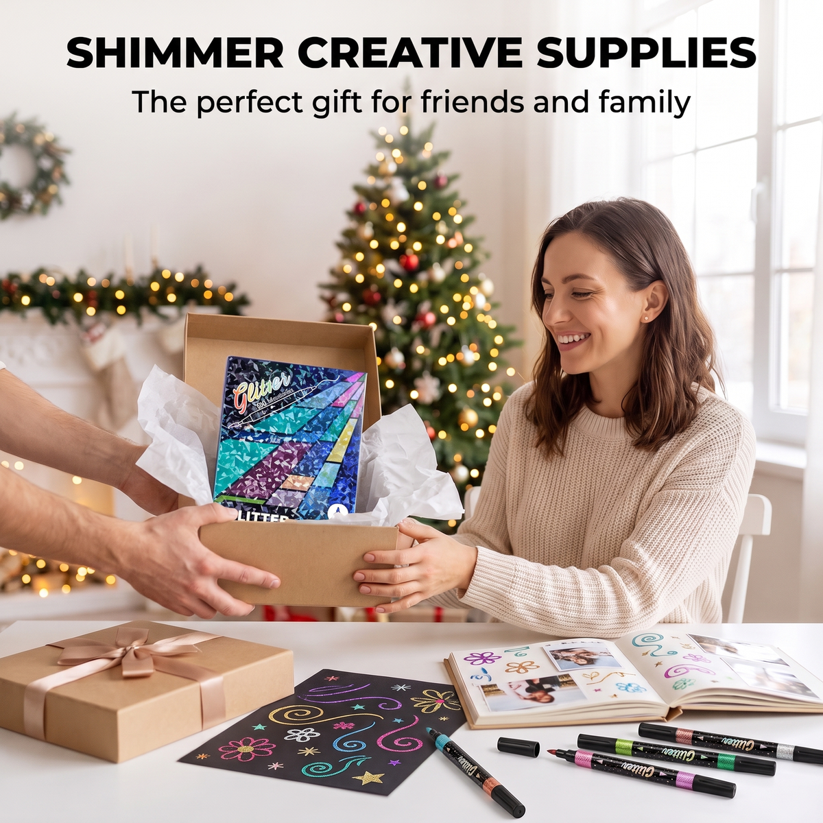 Glitter marker set as a Christmas gift