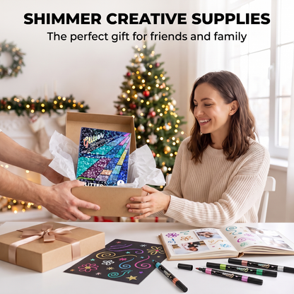 Glitter marker set as a Christmas gift