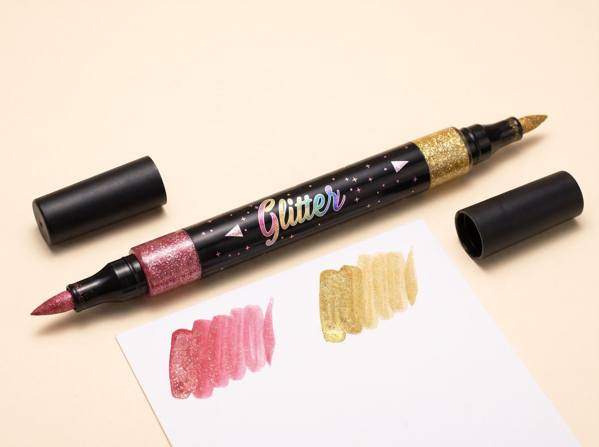 Two Glitter Colors. One Pen.
